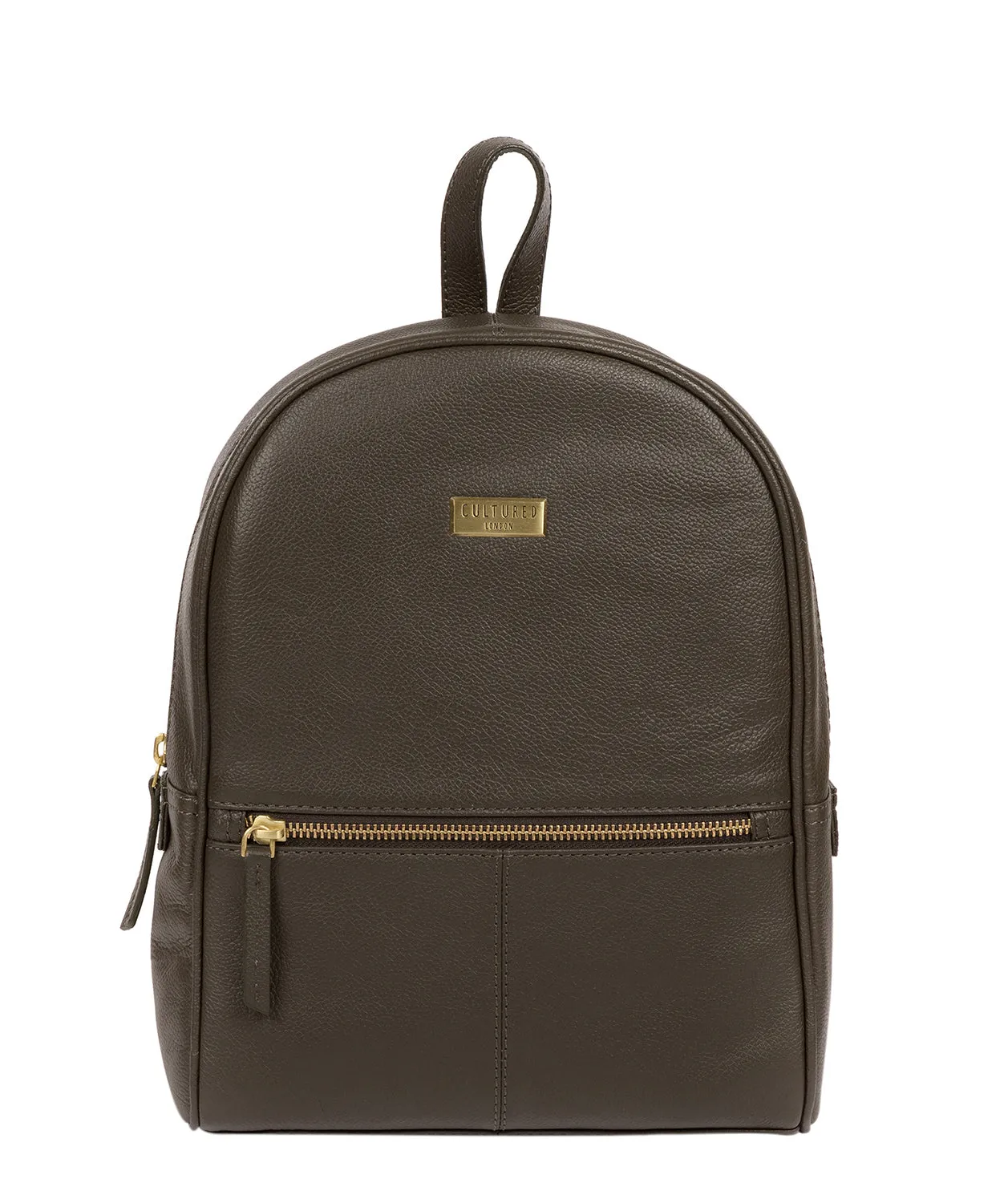 Alyssa' Olive Leather Backpack