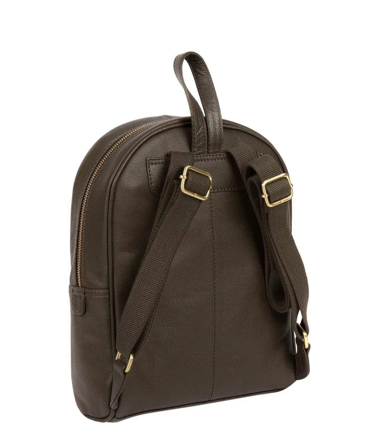 Alyssa' Olive Leather Backpack