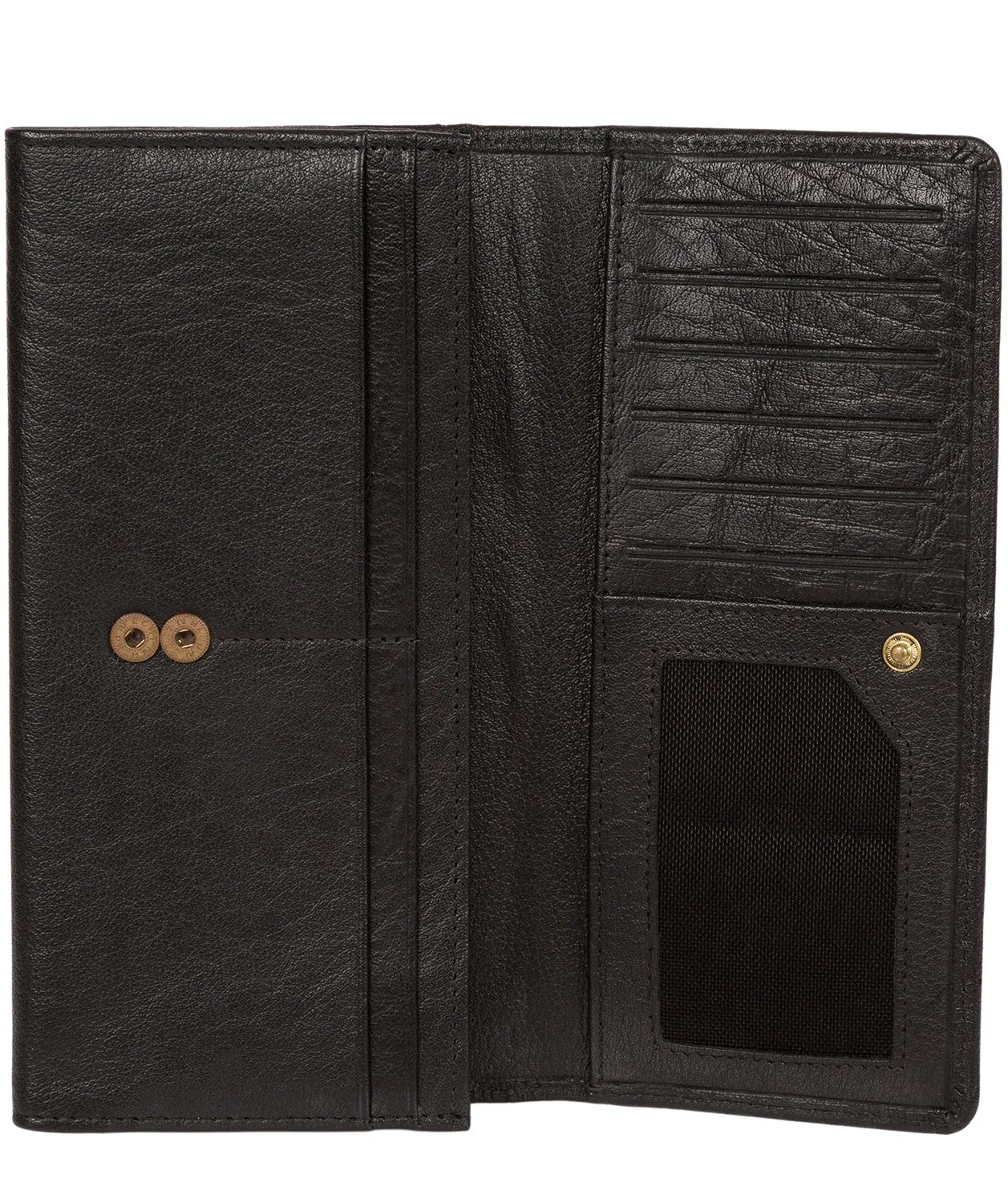 'Arabella' Black Tri-Fold Leather Purse