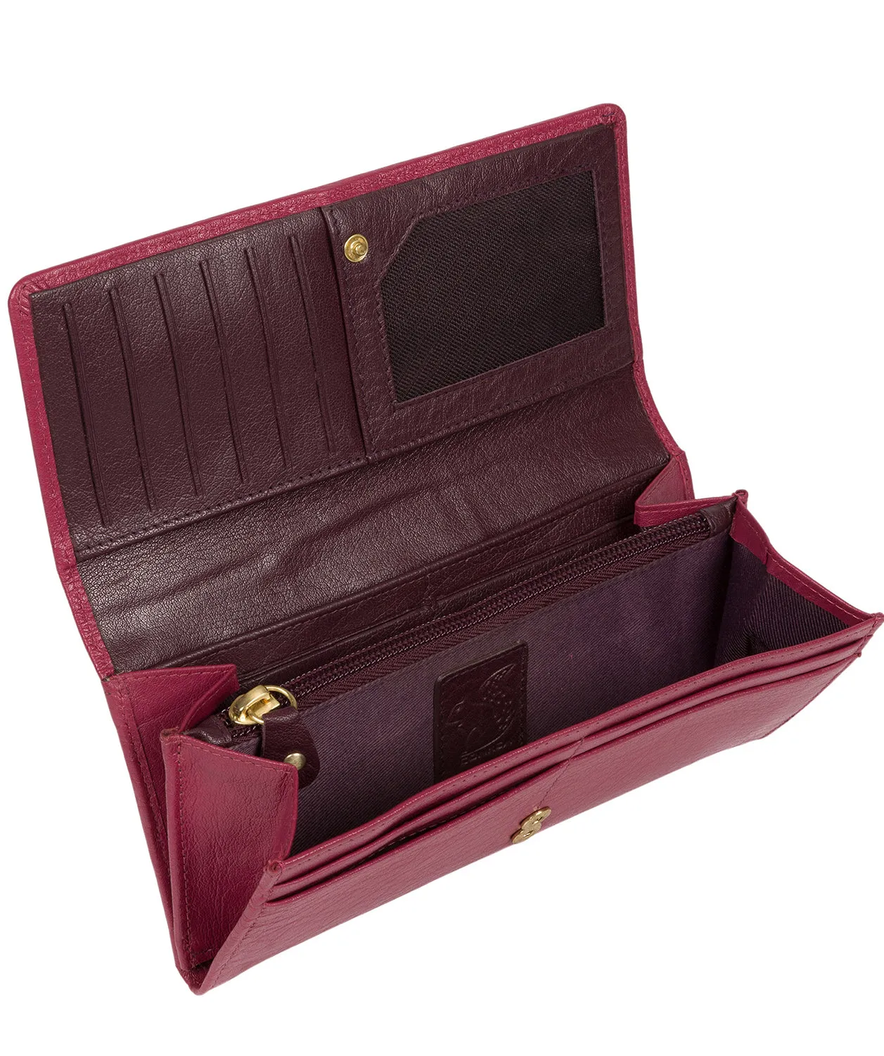 'Arabella' Orchid Tri-Fold Leather Purse