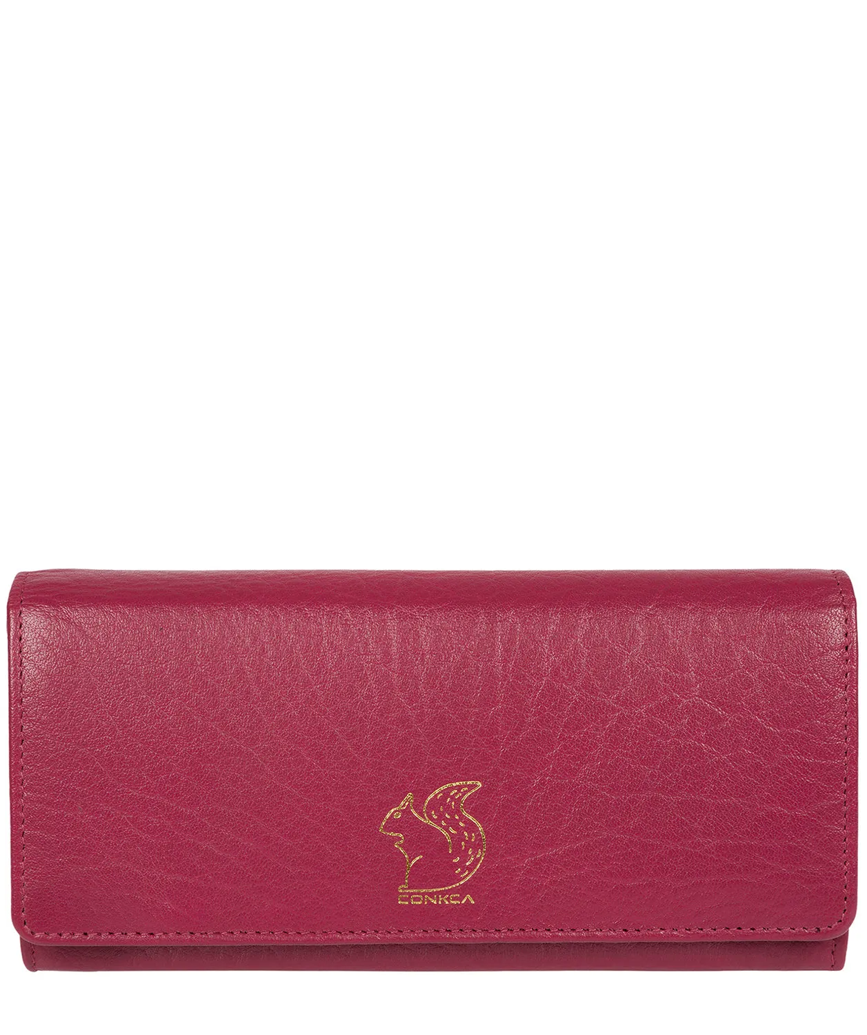 'Arabella' Orchid Tri-Fold Leather Purse