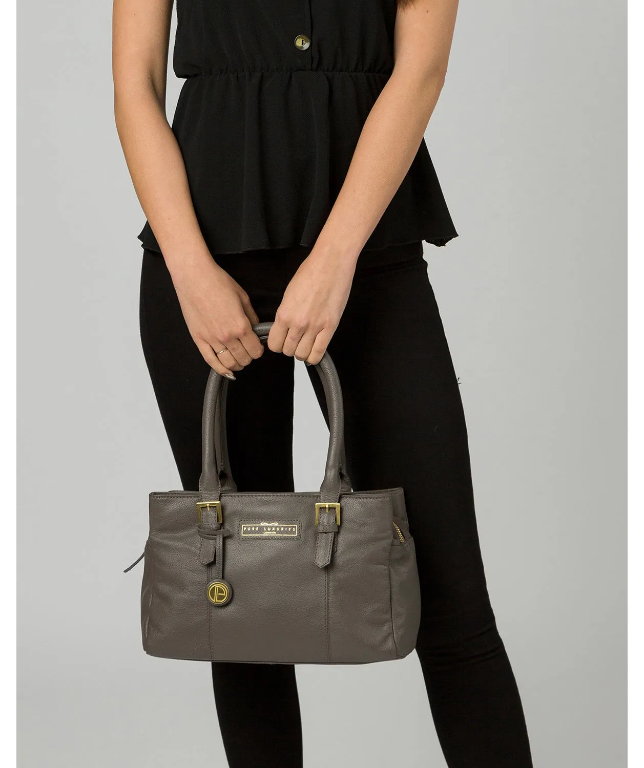 'Avebury' Grey Leather Handbag