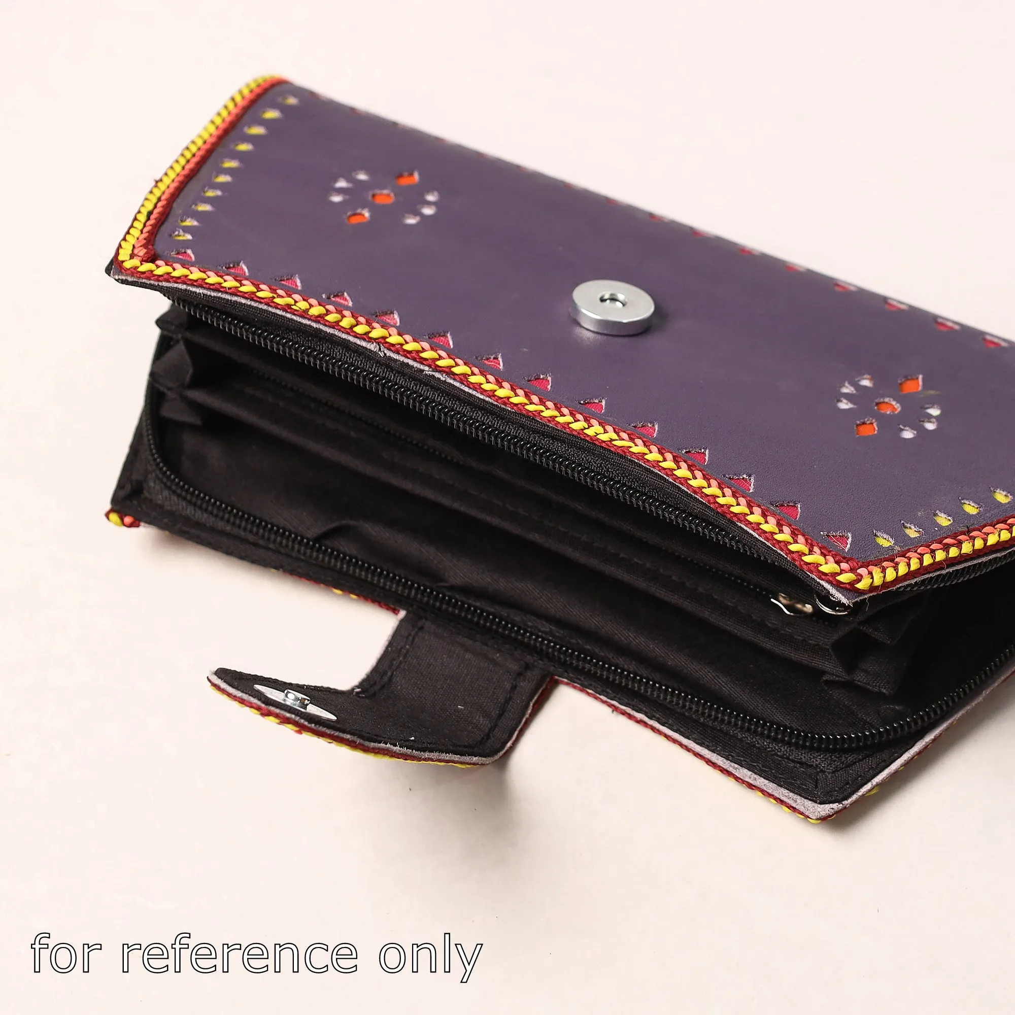 Brown - Handcrafted Kutch Leather Clutch / Wallet