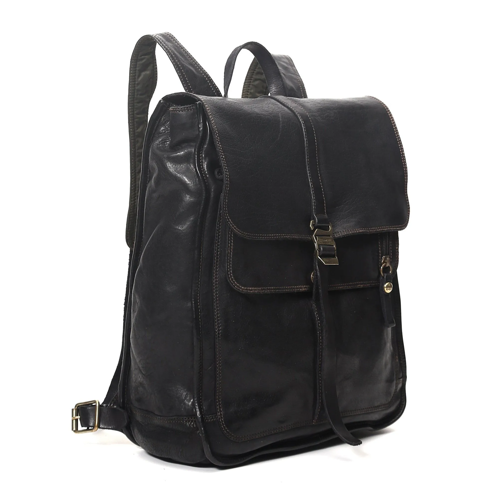 Campomaggi Leather Ginepro Backpack, Black