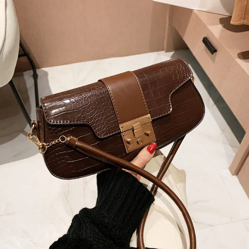 Christmas Gift Autumn/winter Texture Bag 2021 New Female Bag Ins Niche Messenger Bag High Fashion Square Bag Underarm Bag Dual-use Bag