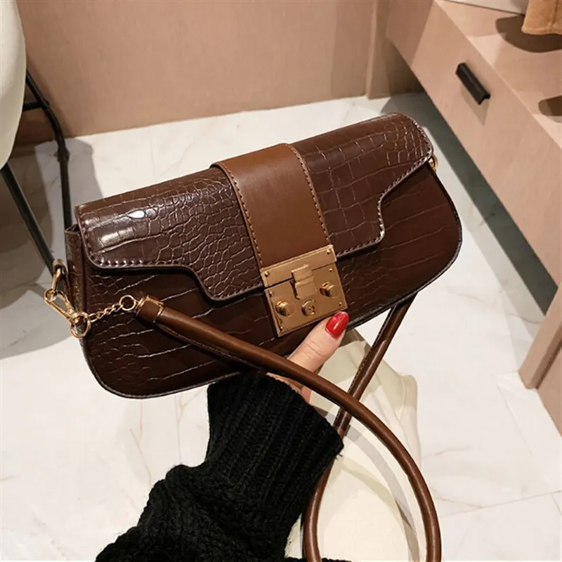 Christmas Gift Autumn/winter Texture Bag 2021 New Female Bag Ins Niche Messenger Bag High Fashion Square Bag Underarm Bag Dual-use Bag