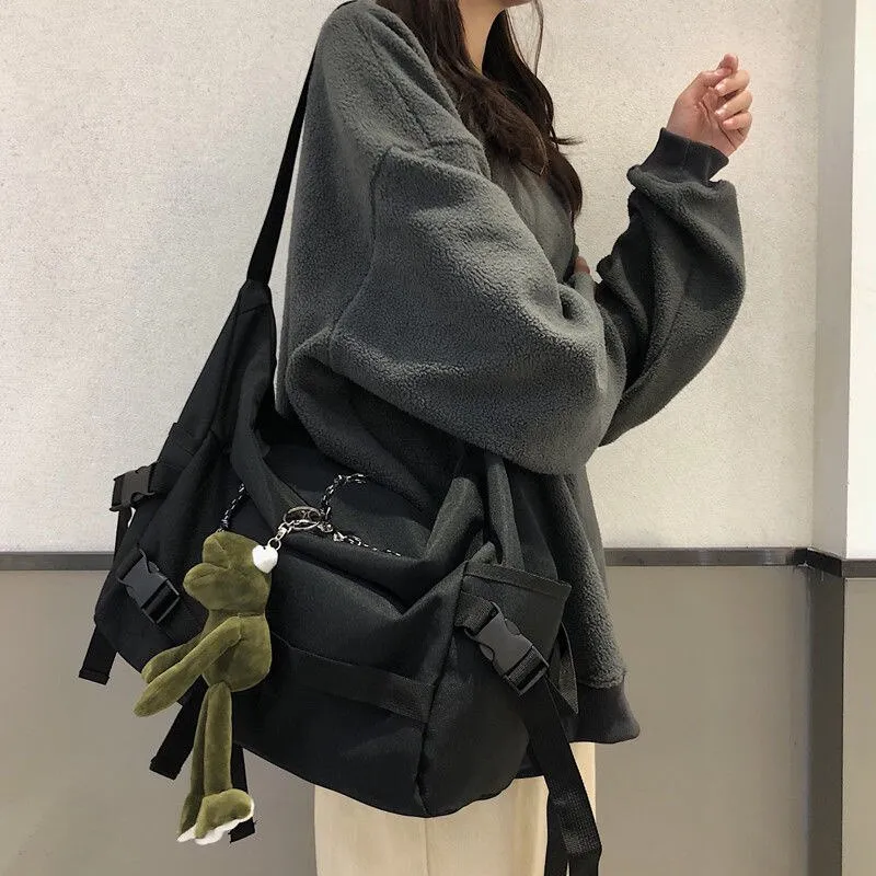 Christmas Gift Harajuku Techwear Canvas Sling Bag Gothic Crossbody Bags For Women Handbag Purses And Handbags Bolsas Feminina Shoulder Bag Frog