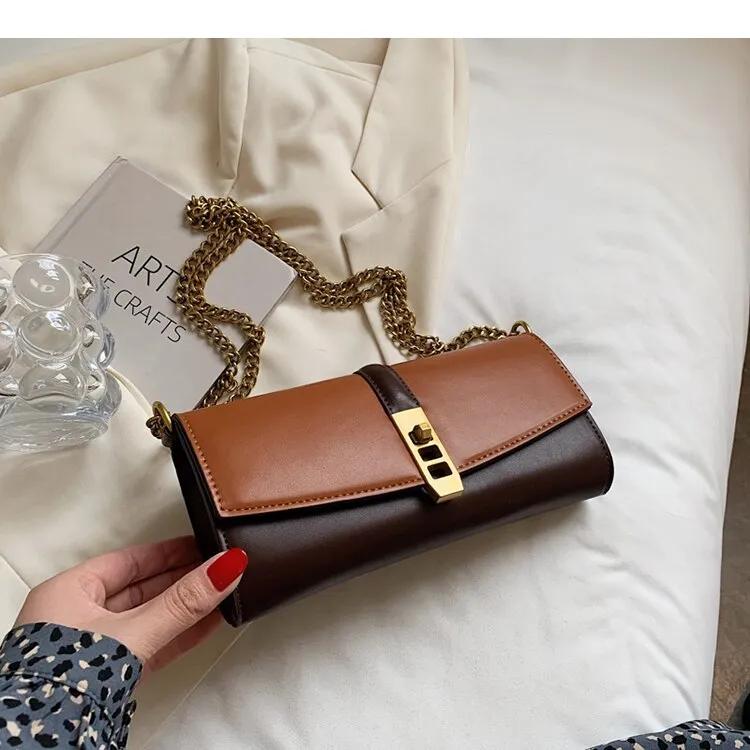 Christmas Gift NEW Niche Design Senior Women's Bag 2021 Fashion Chain Bag Messenger Bag Shoulder Bag Underarm Bag Square Bag Width:23cm