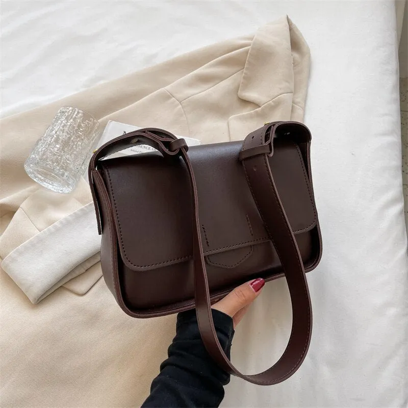 Christmas Gift Senior Bag Female 2021 Autumn/winter New Style Messenger Bag Simple Retro Shoulder Bag Square Bag Underarm Bag Dual-use Bag