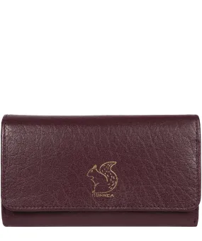 'Colleen' Plum Tri-Fold Leather Purse