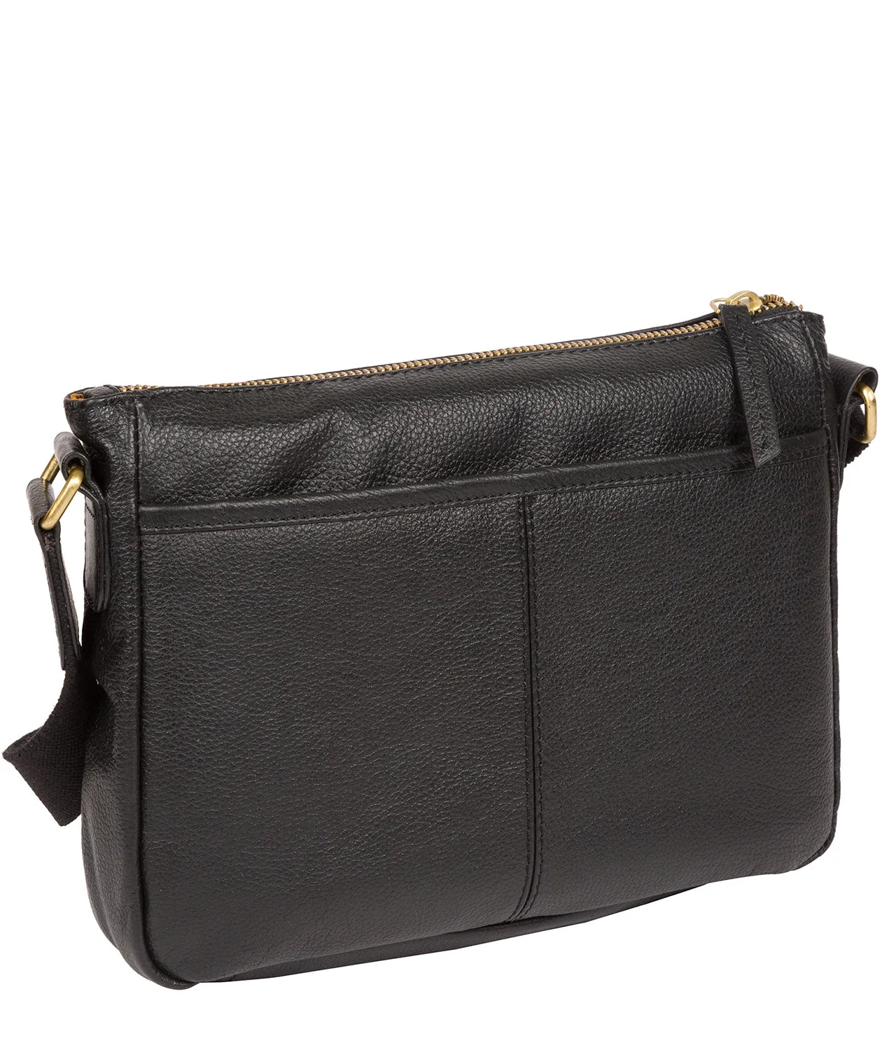 'Colton' Black & Gold Leather Cross Body Bag