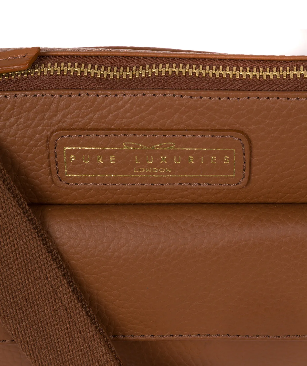 'Colton' Tan Leather Cross Body Bag