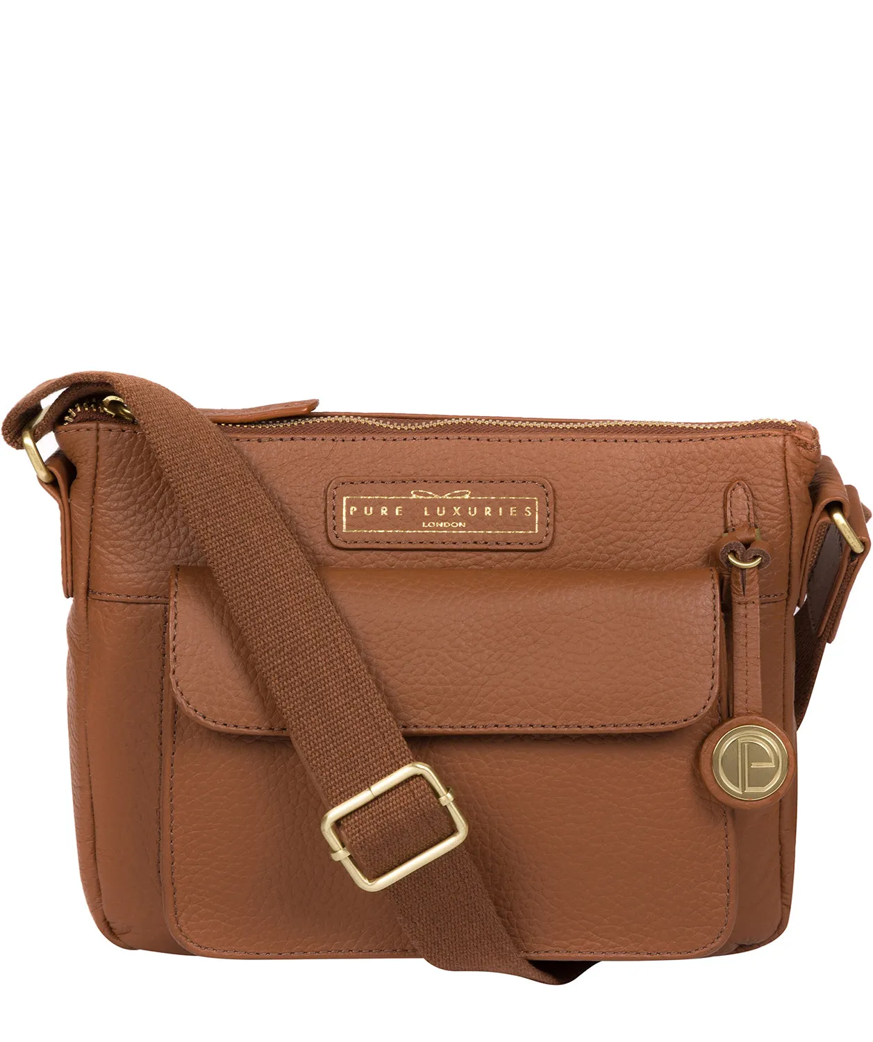 'Colton' Tan Leather Cross Body Bag