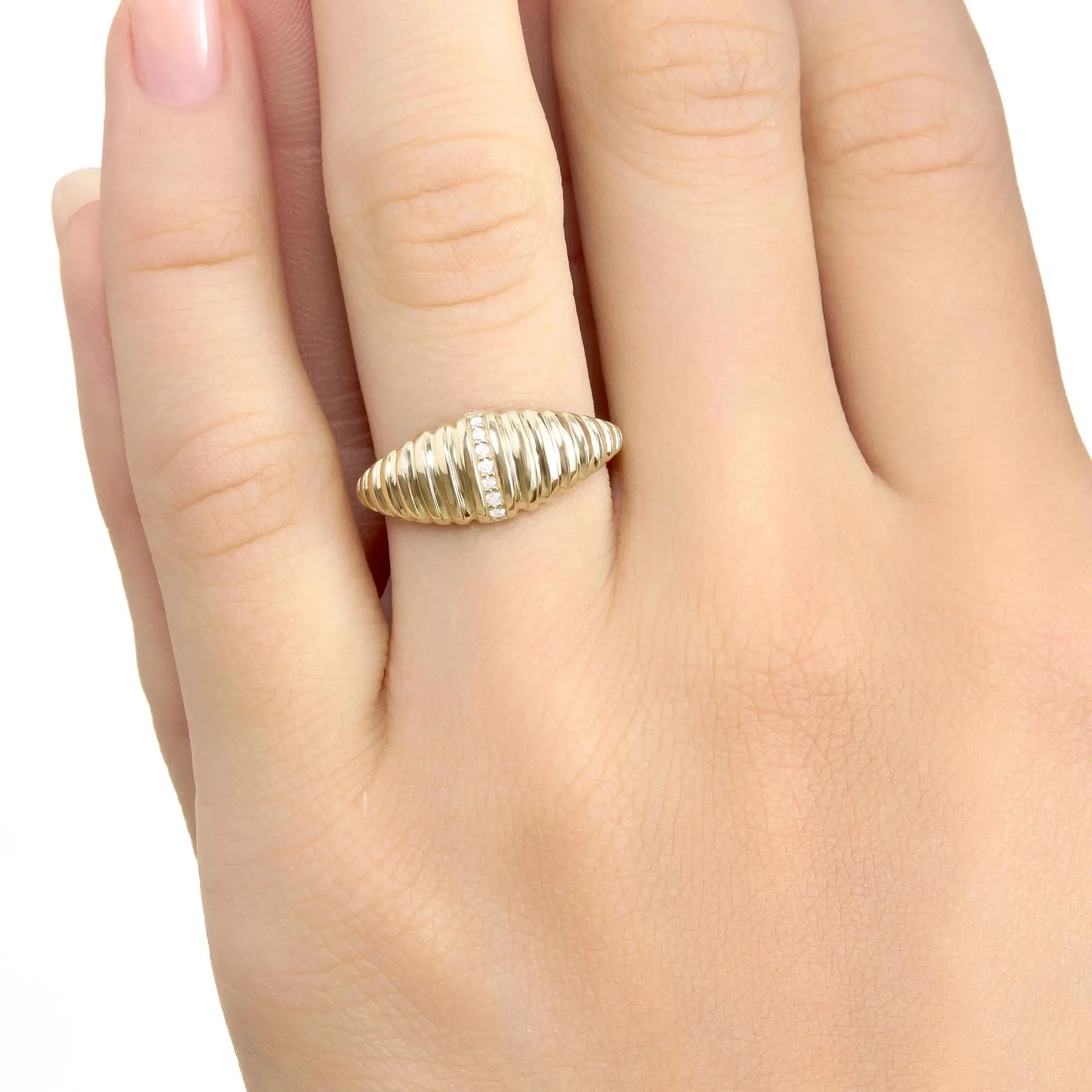 Diamond Bar Croissant Ring, Kyra