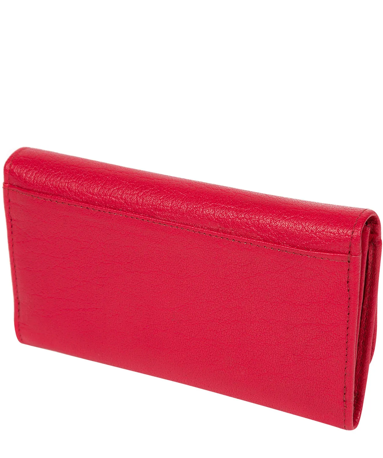 'Dina' Cherry Tri-Fold Leather Purse