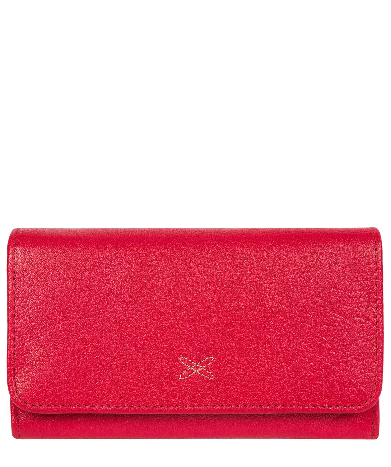 'Dina' Cherry Tri-Fold Leather Purse