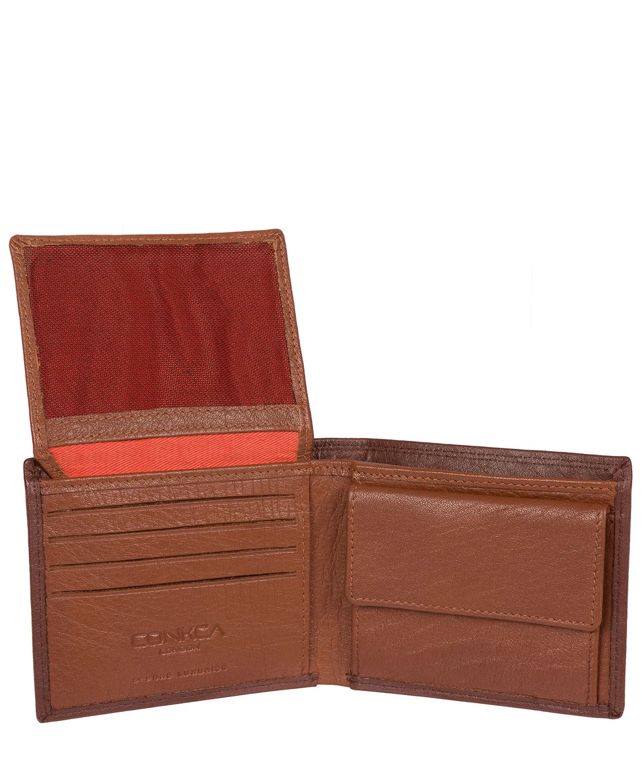 'Edge' Conker Brown Bi-Fold Leather RFID Wallet