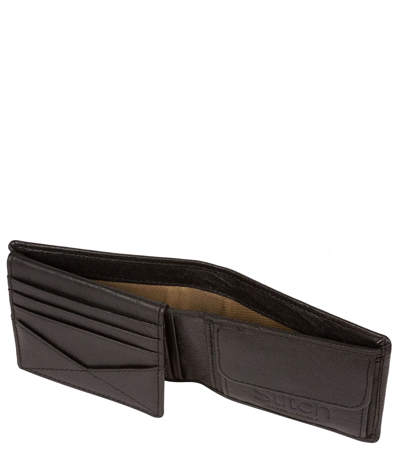 'Fisher' Black Bi-Fold Leather Wallet