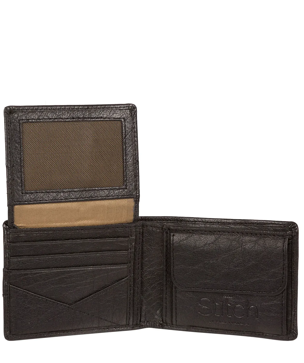 'Fisher' Black Bi-Fold Leather Wallet