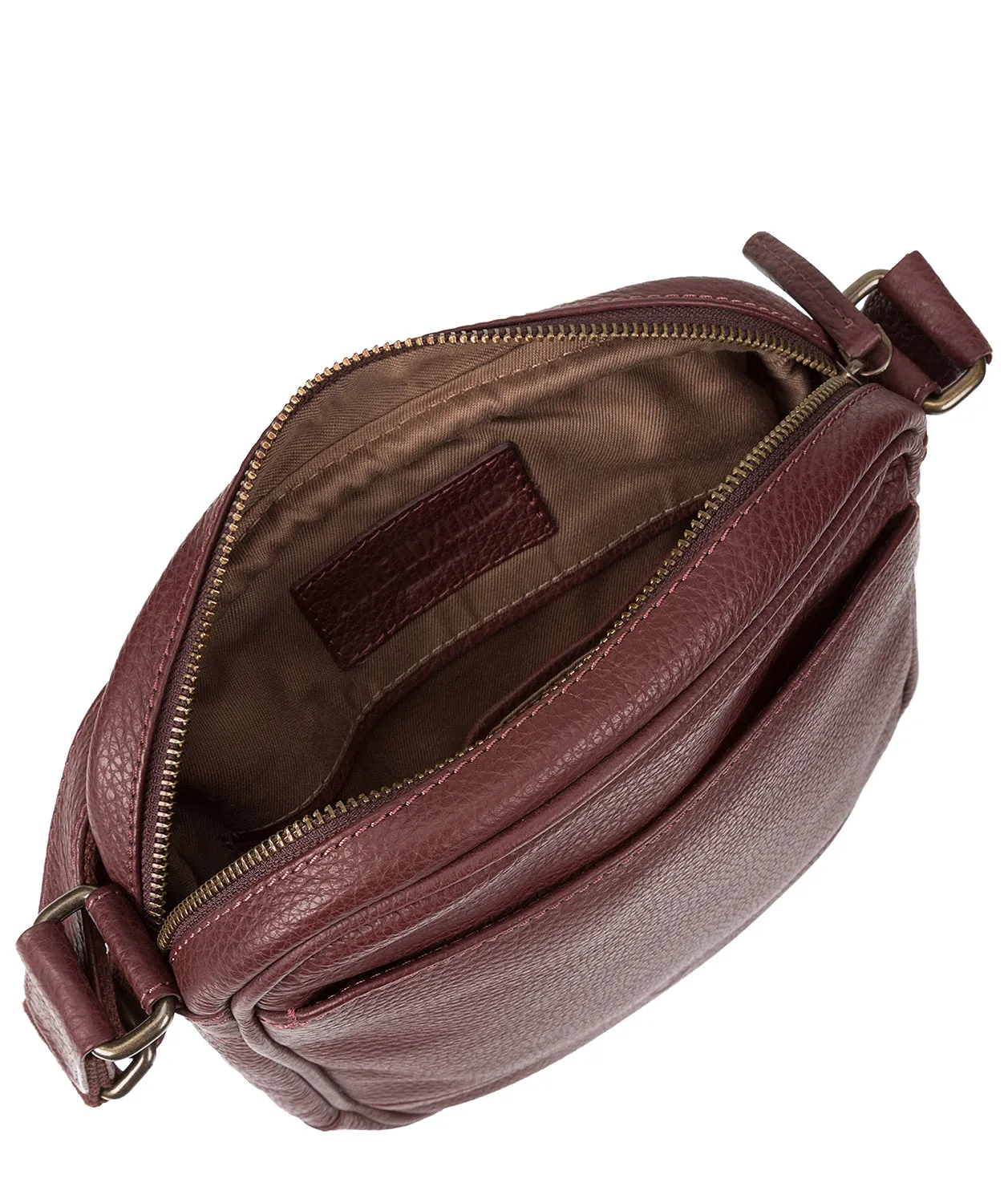 'Flighty' Oxblood Leather Cross Body Bag