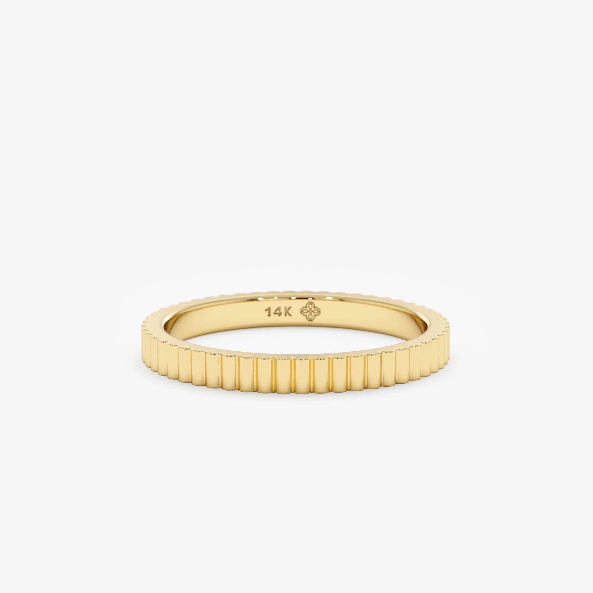 Fluted Design Wedding Band, Celia