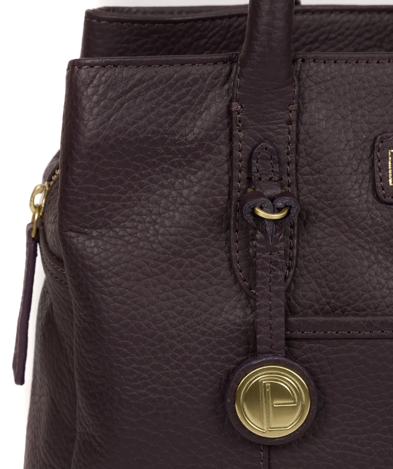 'Goldbourne' Plum Leather Handbag