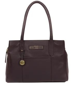 'Goldbourne' Plum Leather Handbag