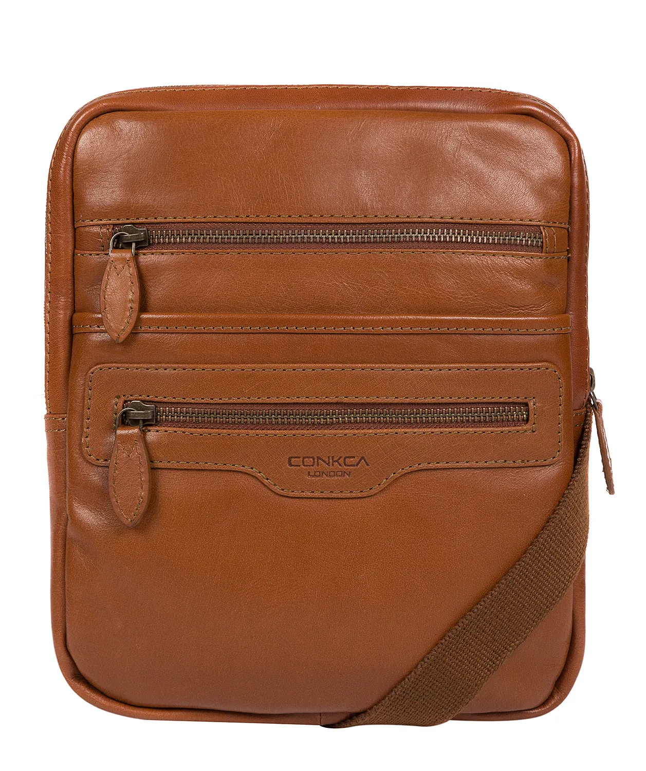 'Hoya' Chestnut Leather Cross Body Bag