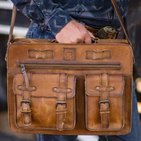 Leather Briefcase with Concealed Carry Pocket