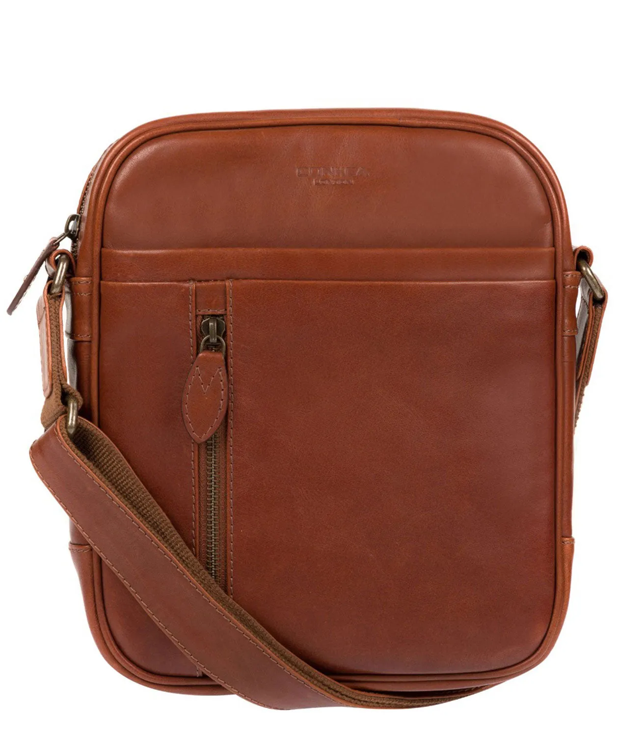 'Lowe' Conker Brown Leather Cross Body Bag