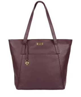 'Makayla' Fig Leather Tote Bag