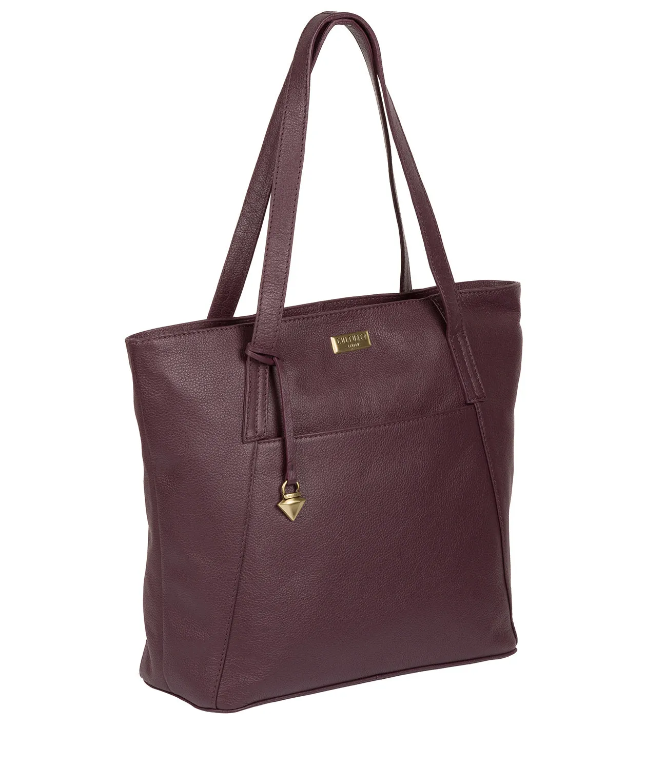 'Makayla' Fig Leather Tote Bag