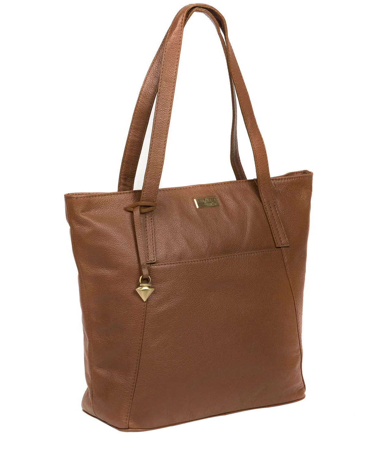 'Makayla' Tan Leather Tote Bag