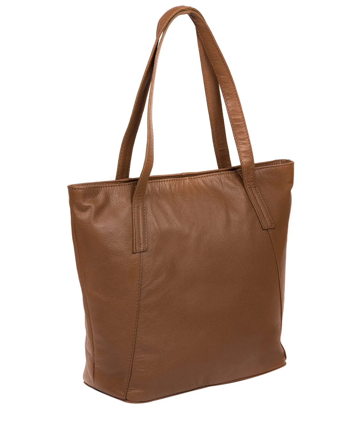 'Makayla' Tan Leather Tote Bag