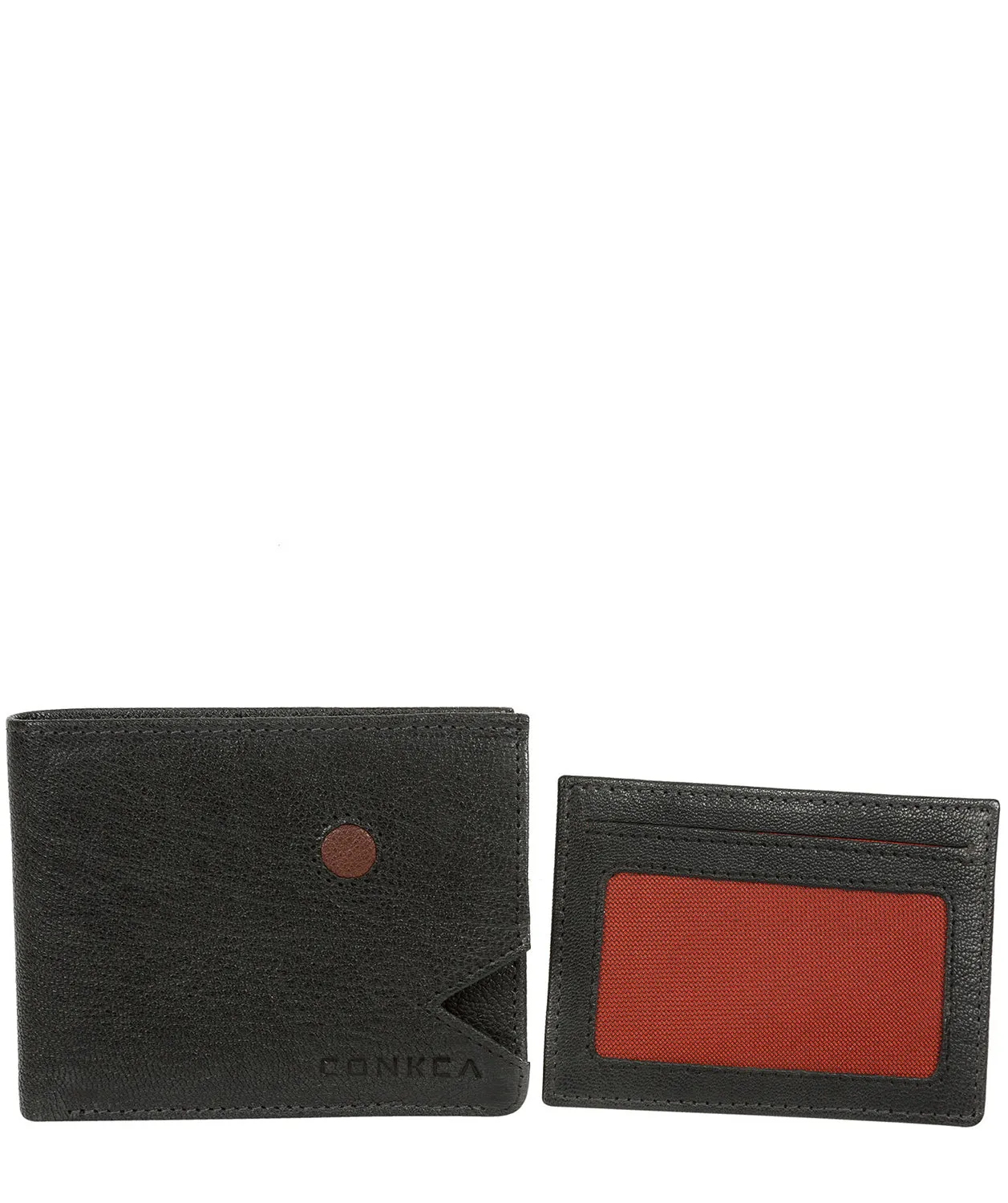 'Max' Black Bi-Fold Leather Wallet