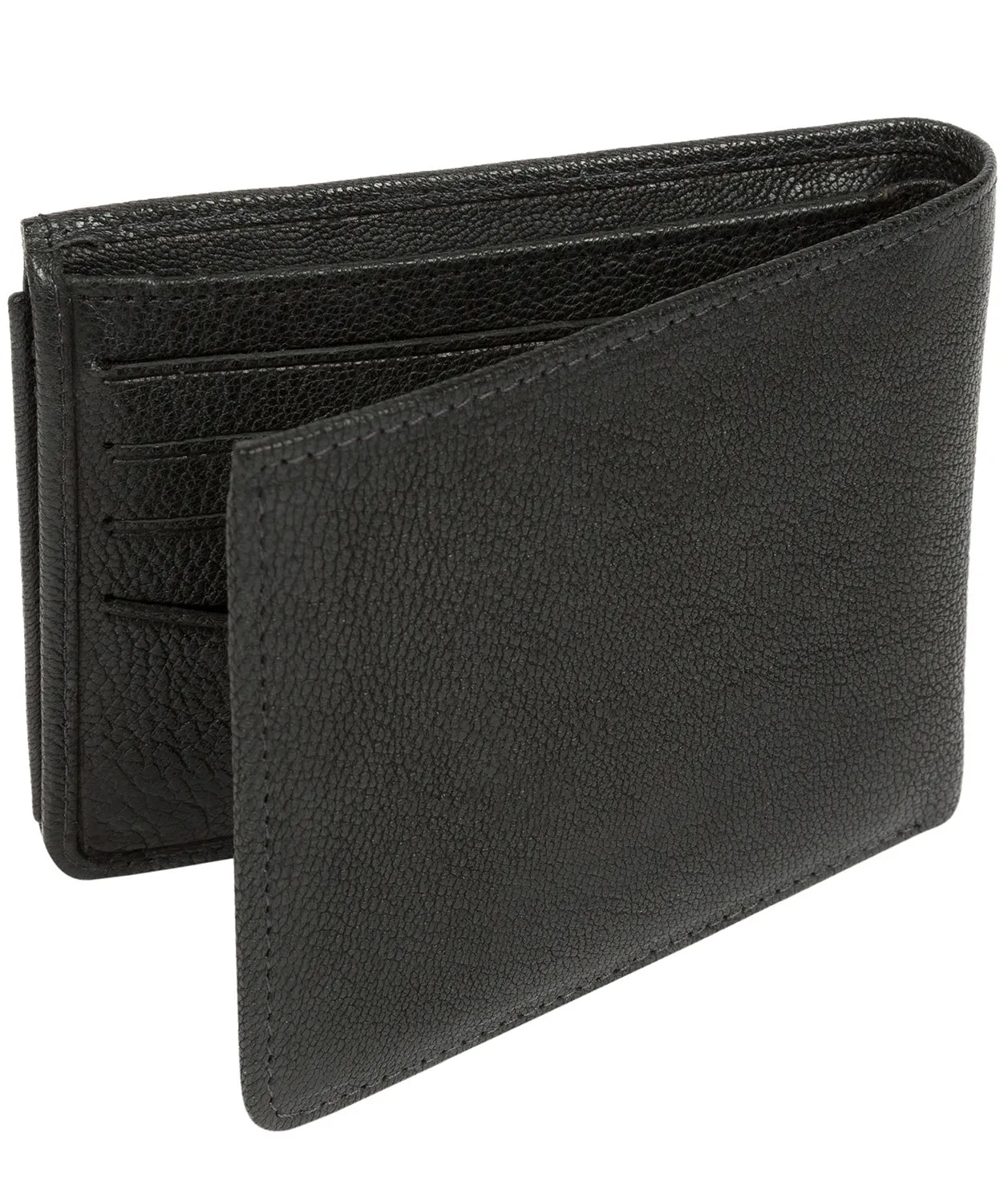 'Max' Black Bi-Fold Leather Wallet