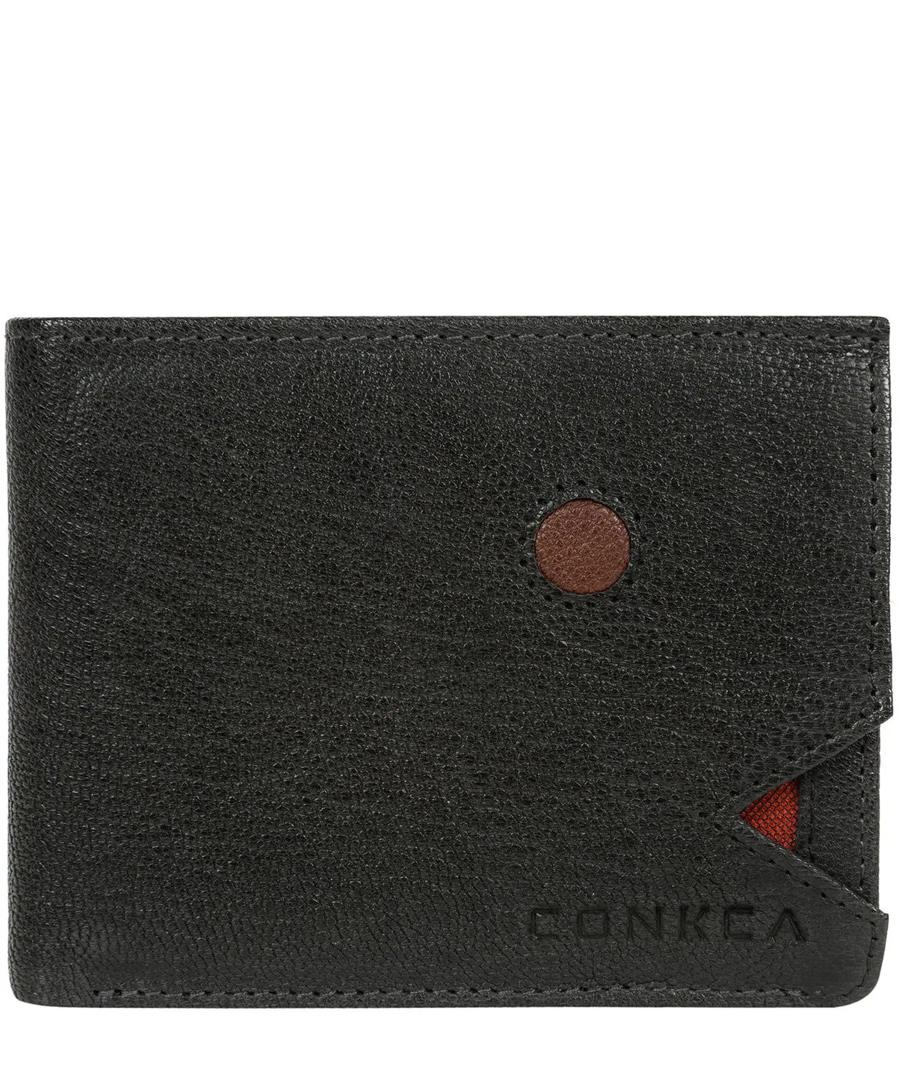 'Max' Black Bi-Fold Leather Wallet