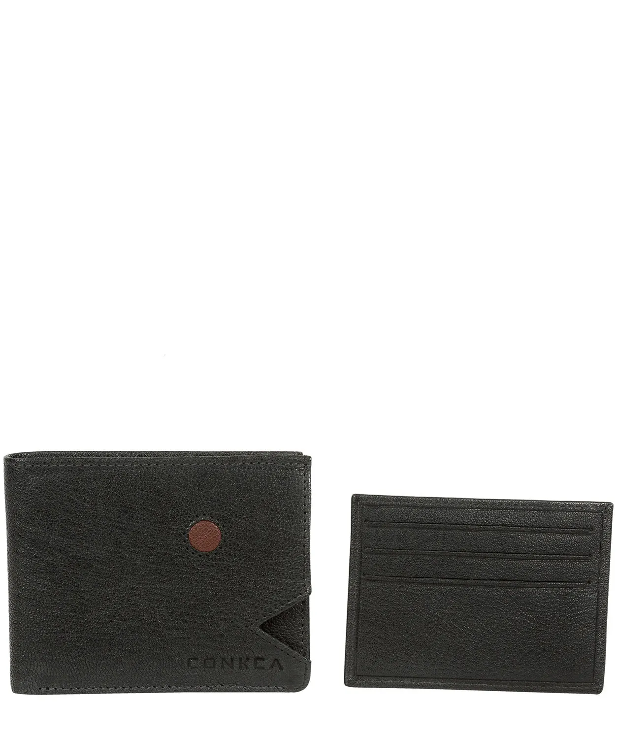 'Max' Black Bi-Fold Leather Wallet