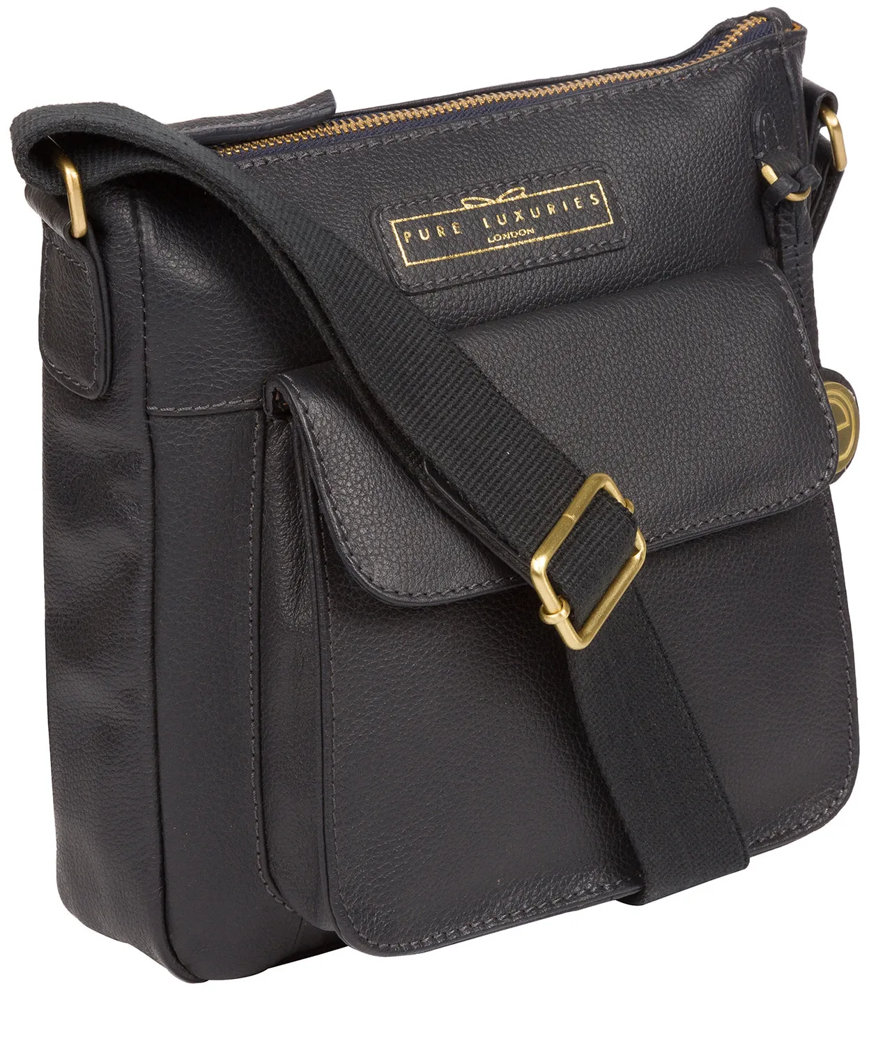 'Mayfield' Navy Leather Cross Body Bag