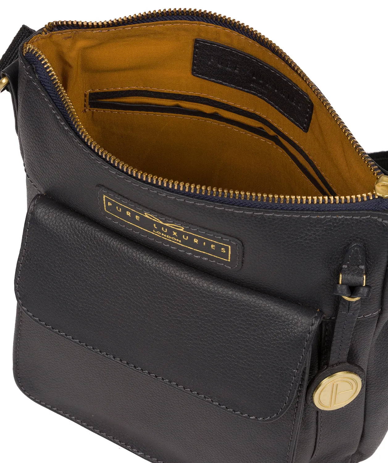 'Mayfield' Navy Leather Cross Body Bag