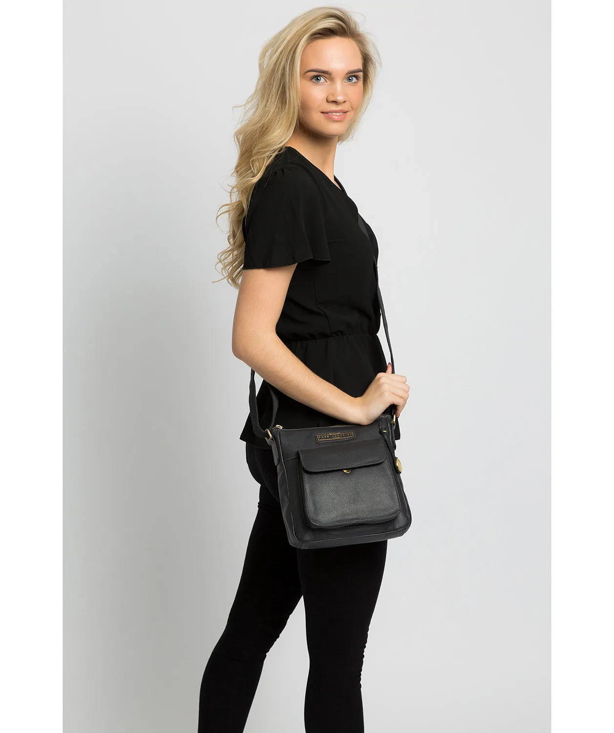 'Mayfield' Navy Leather Cross Body Bag