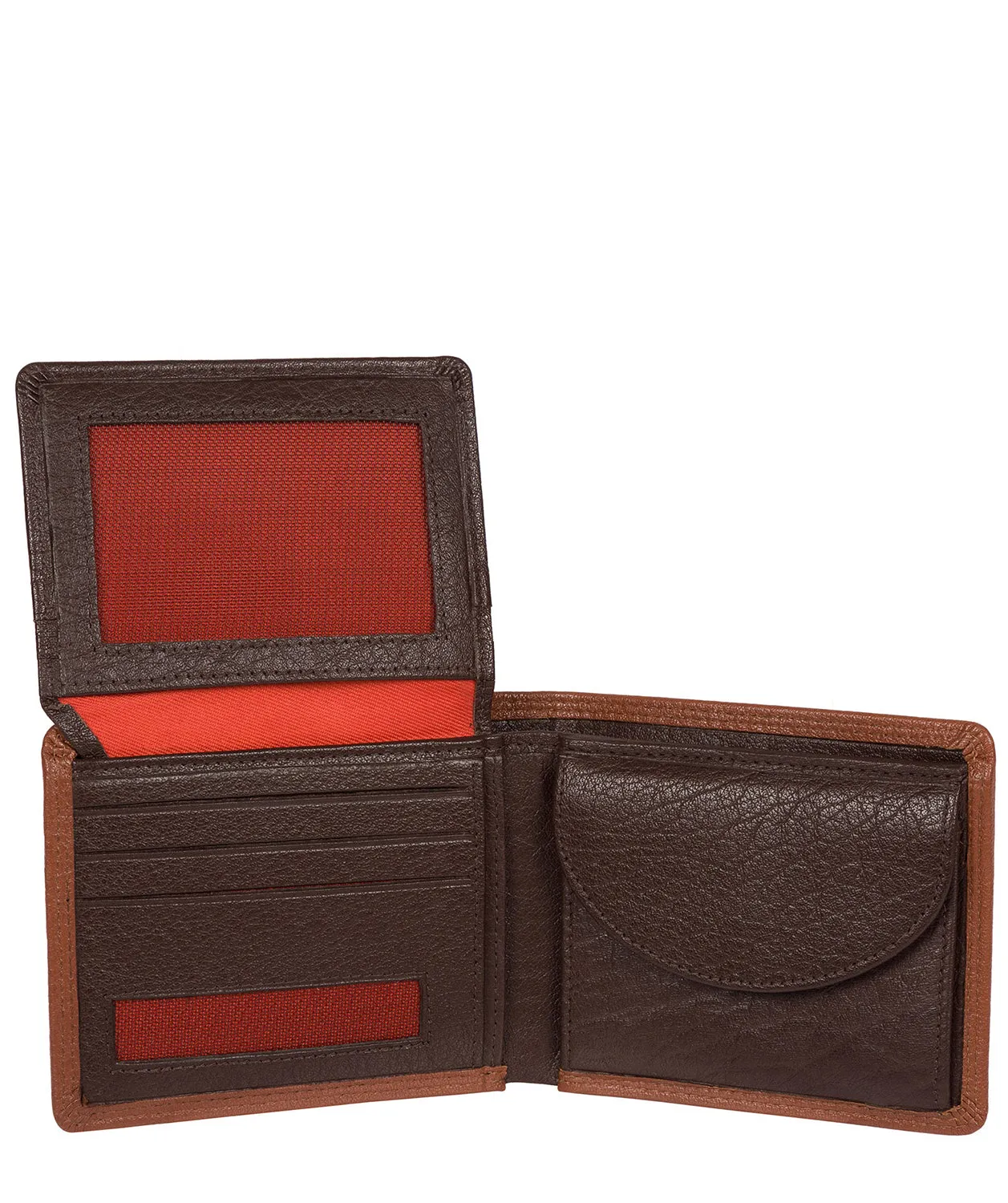 'Miller' Chestnut Dark Brown Bi-Fold Leather Wallet