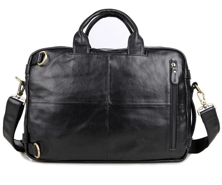 Modern Professional Genuine Leather Black Briefcase