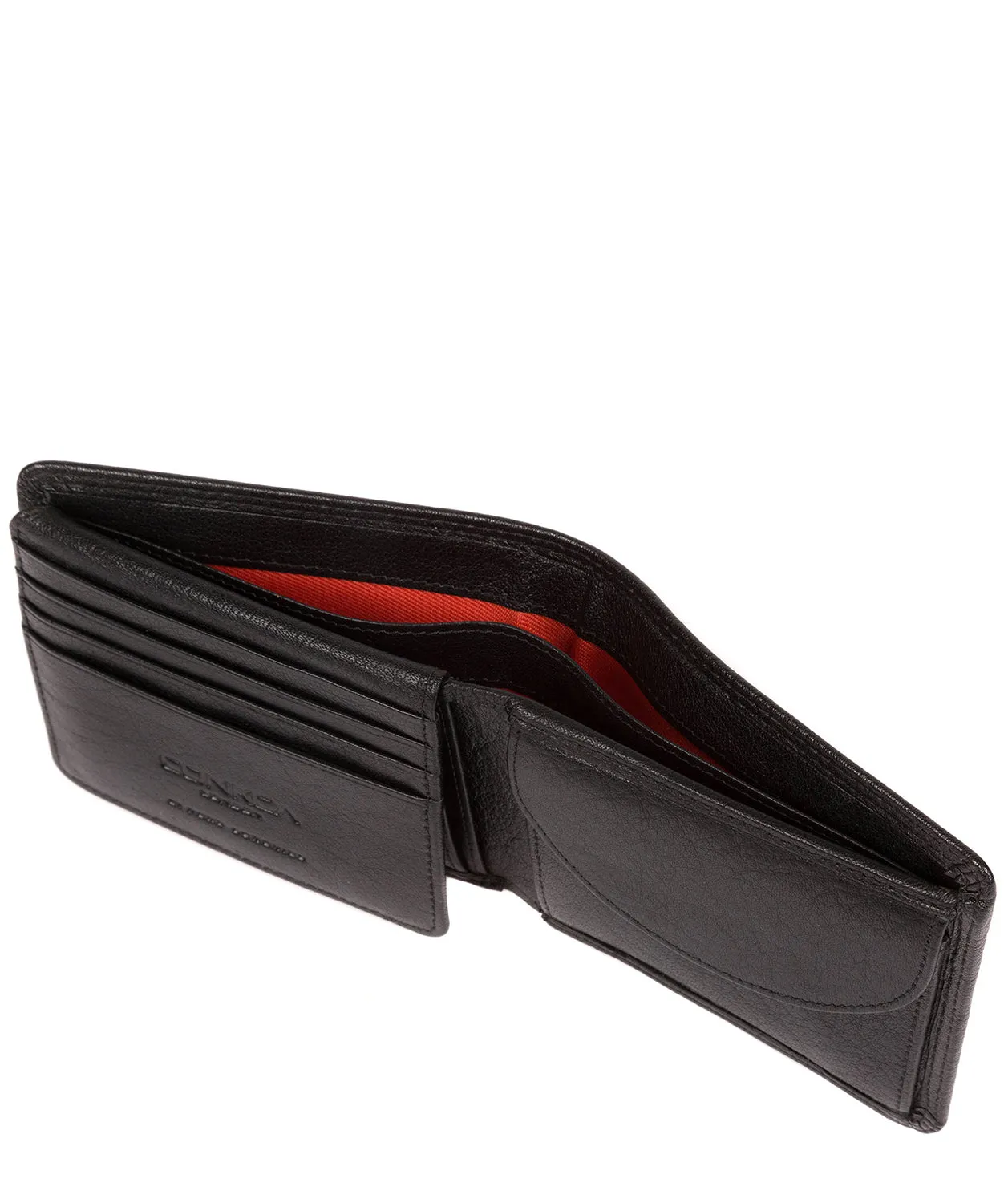 'Moon' Black Bi-Fold Leather Wallet