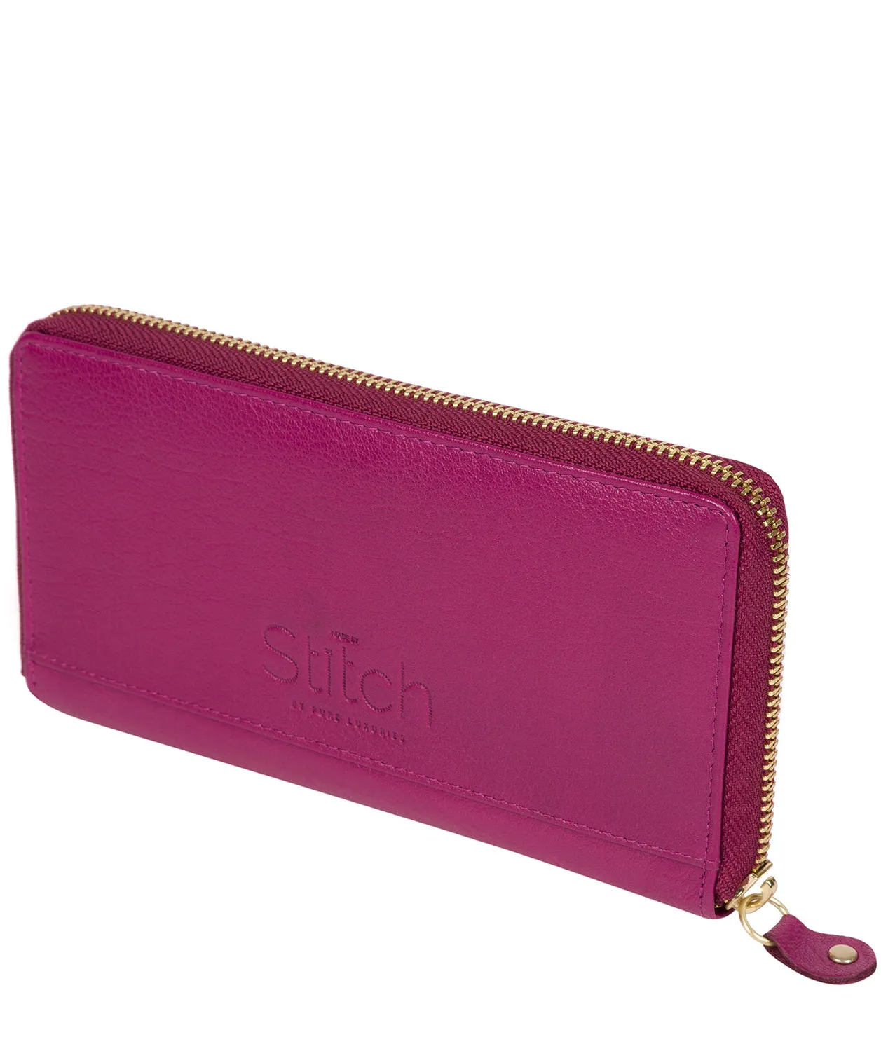 'Netty' Plum Leather RFID Purse