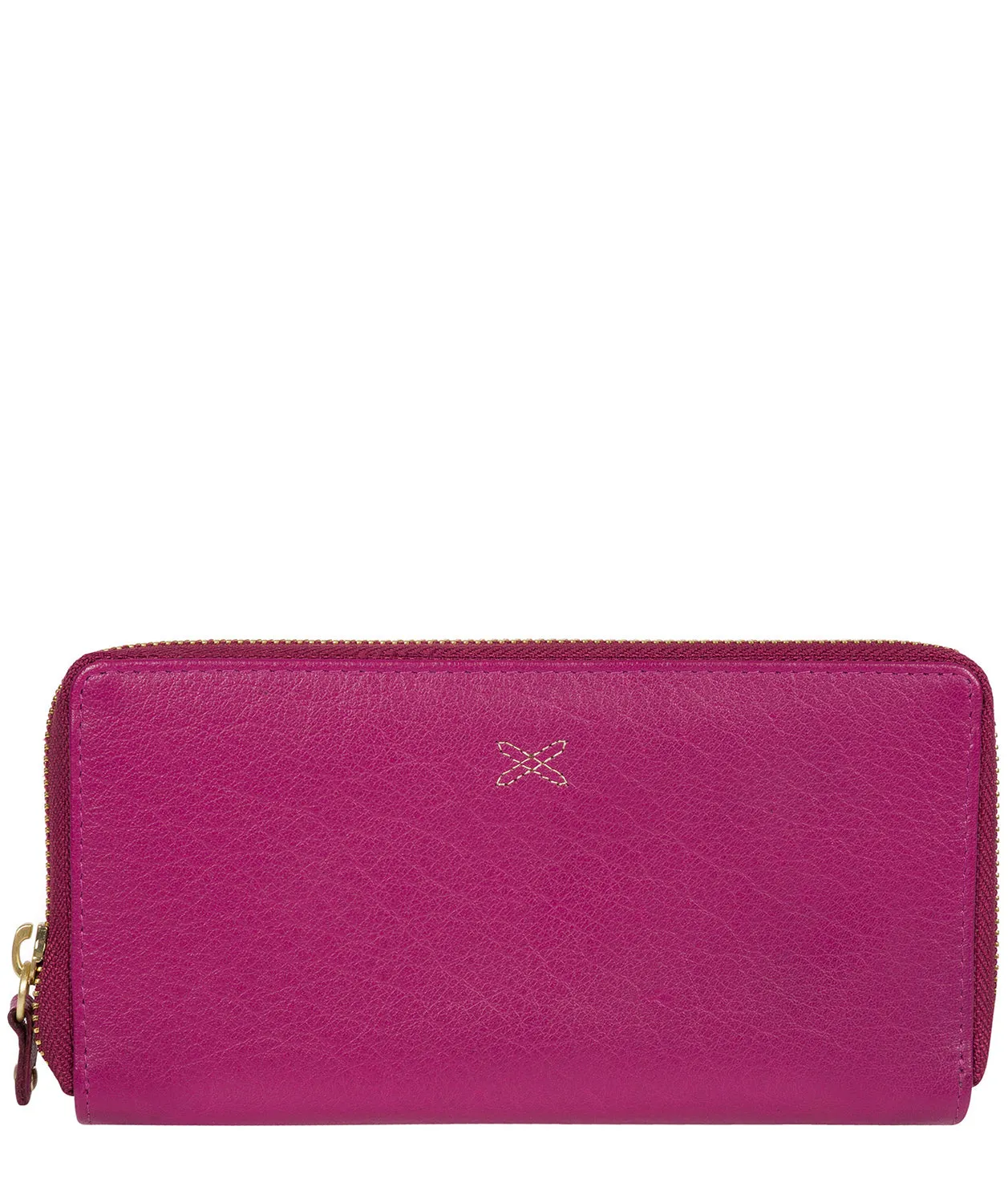 'Netty' Plum Leather RFID Purse