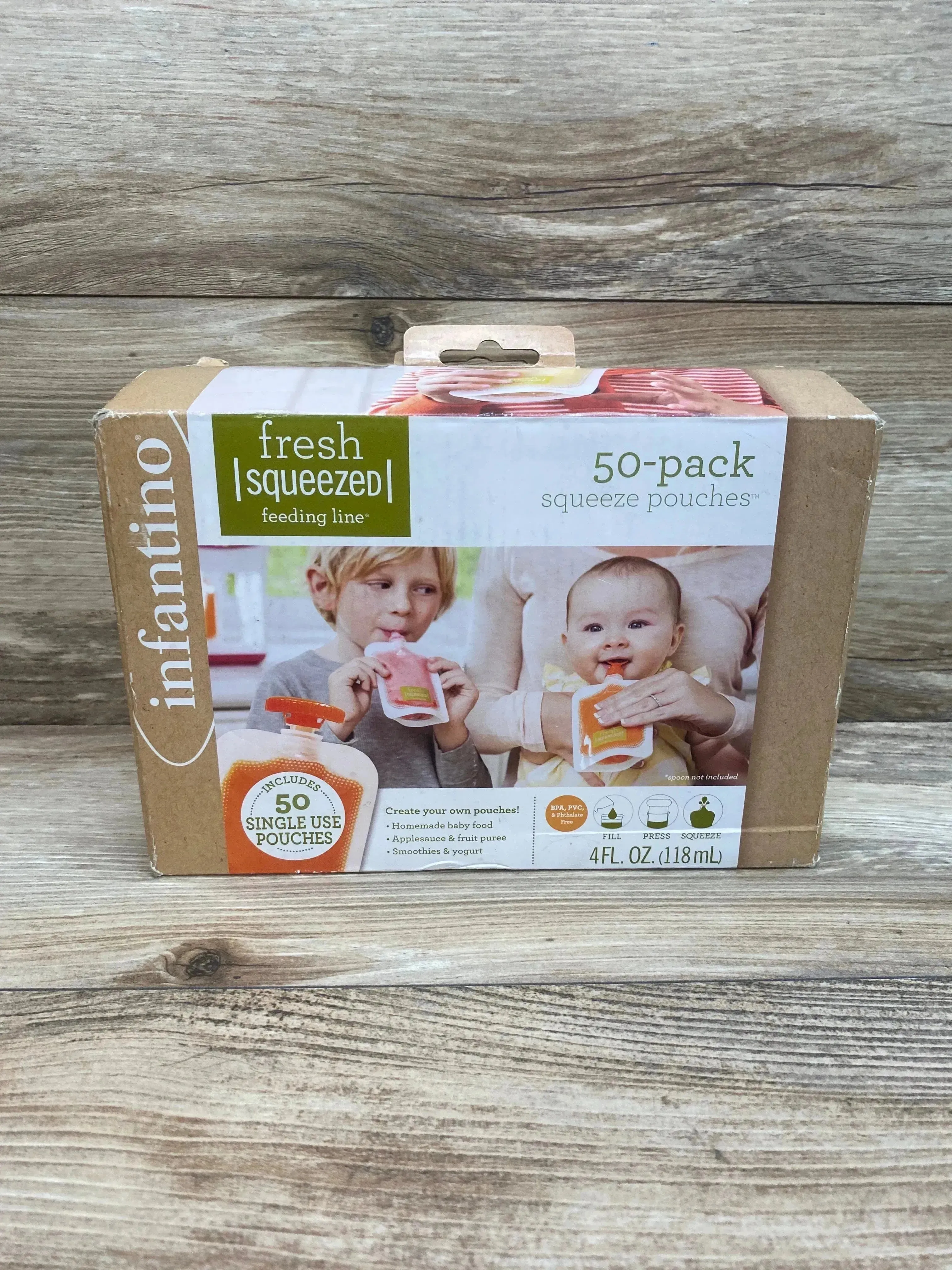 NEW Infantino Fresh Squeezed 50Pk Squeeze Pouches