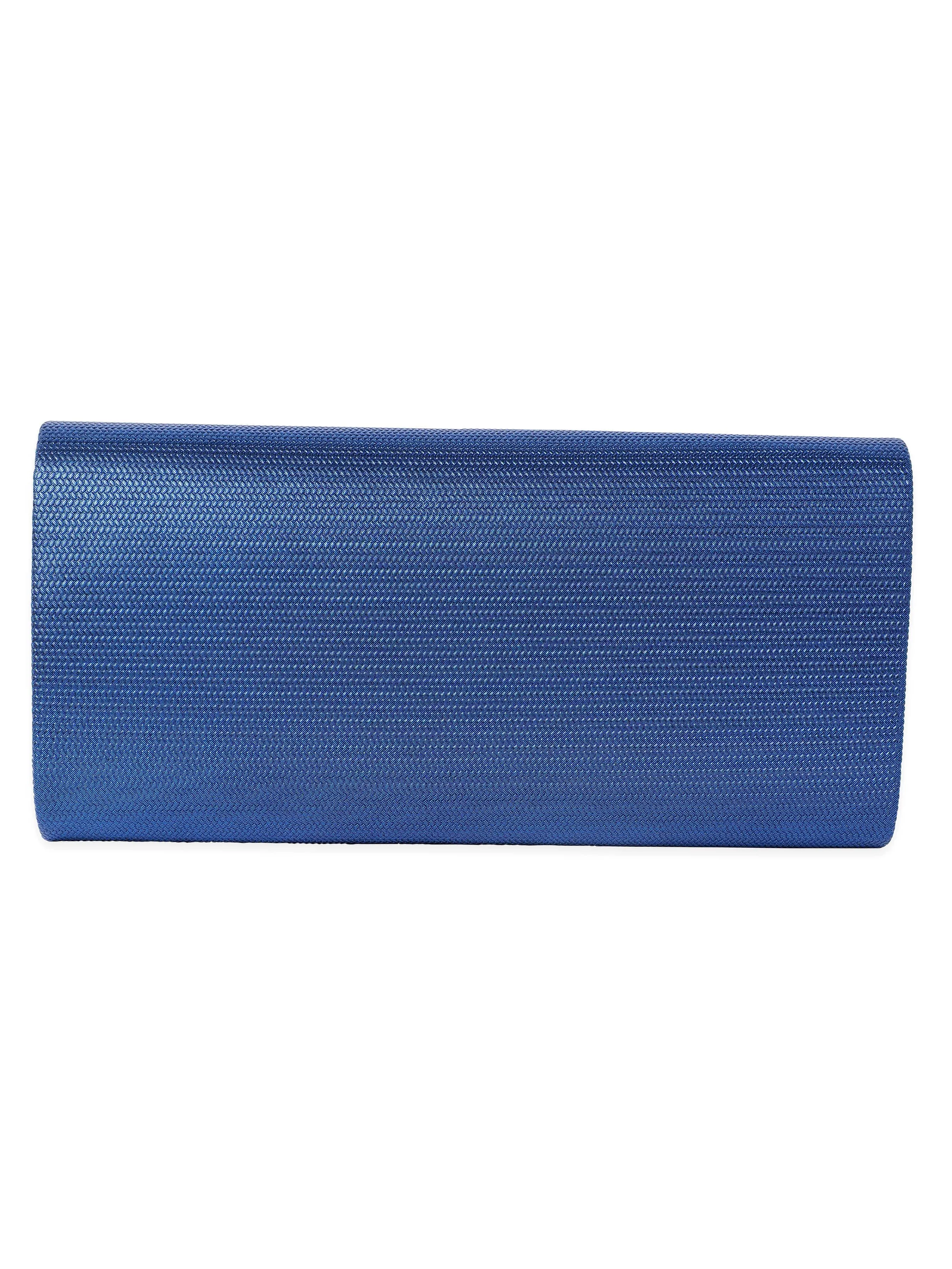 Rubans Artisanal Charm Handcrafted Blue Clutch Bag