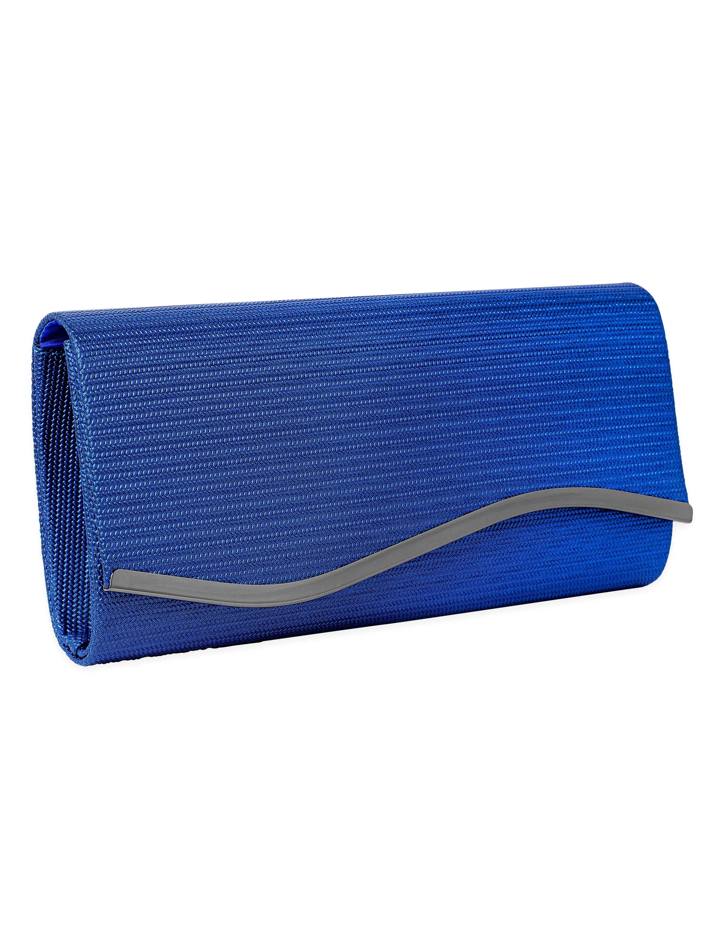 Rubans Artisanal Charm Handcrafted Blue Clutch Bag