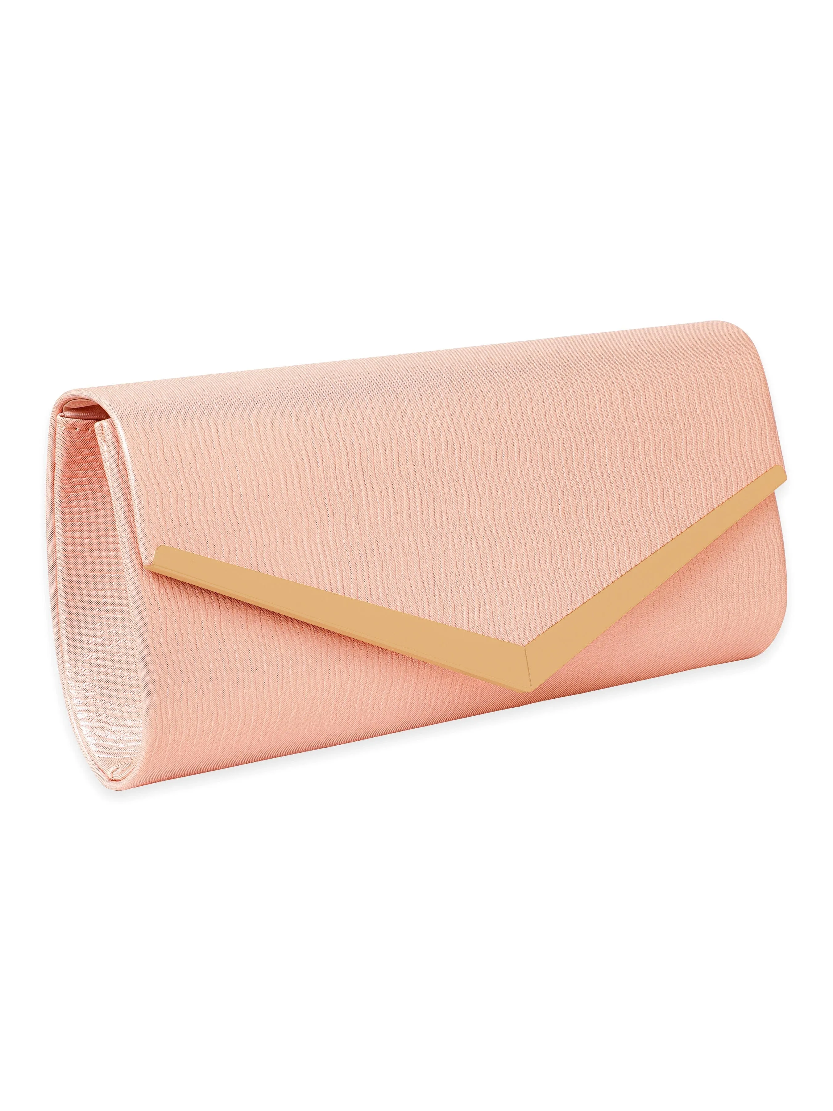 Rubans Elegance in Peach Handcrafted Peach Clutch Bag